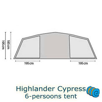 Highlander Cypress 6-Persoons Tent | Campingslaapcomfort.nl